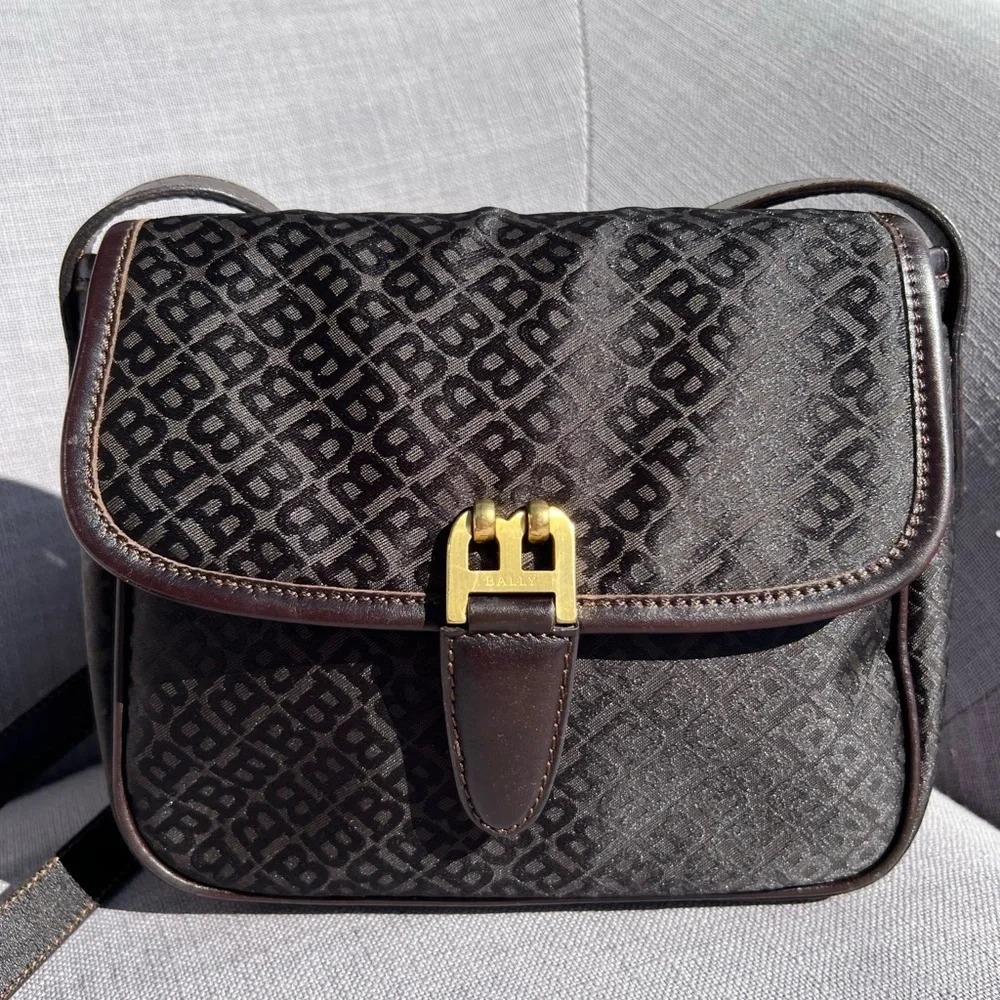 Bally Monogram Canvas Crossbody Bag